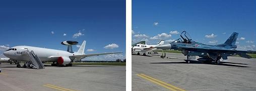左：E767早期警戒管制機（AWACS エーワックス）　右：国産戦闘機F2