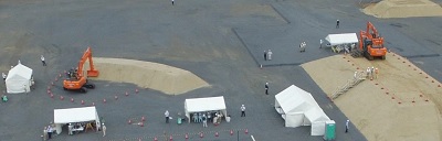 実機でのデモンストレーション（ドローンで撮影）