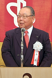 180205日本工作機器工業会 寺町会長 あいさつをする寺町会長